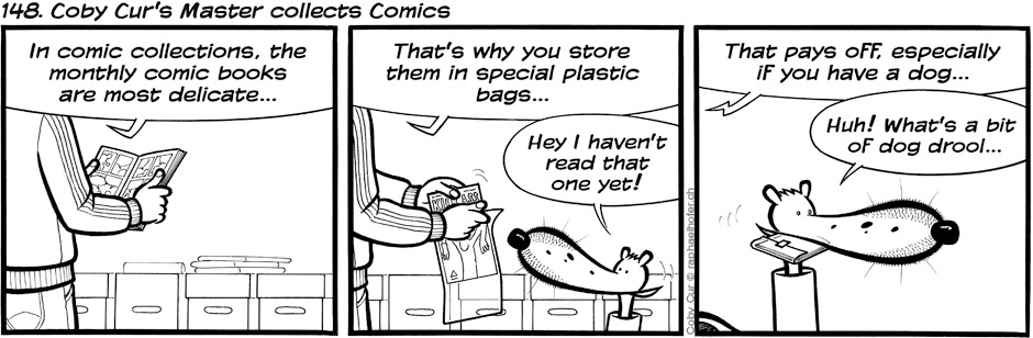 148. Coby Cur's Master collects Comics