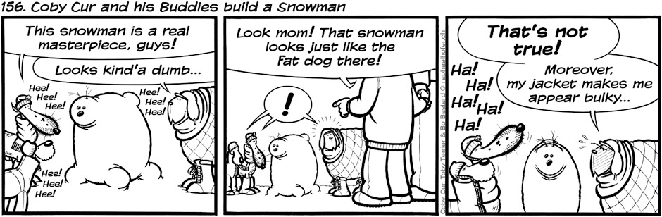 156. Coby Cur and his Buddies build a Snowman