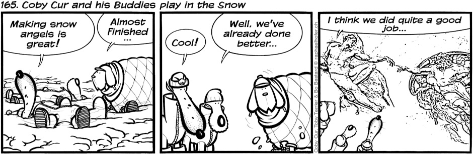 165. Coby Cur and his Buddies play in the Snow